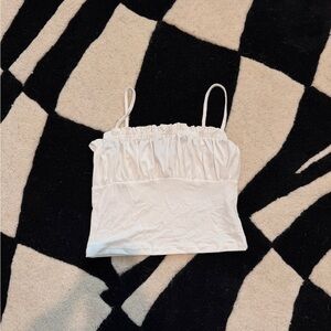 Forever 21- Women's White Ruched Cami Top